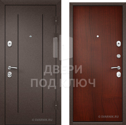 Входная металлическая дверь с ламинатом правого открывания в коттедж ДПК-5567