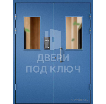 Входная дверь со стеклом и домофоном в подъезд ДПК-13721